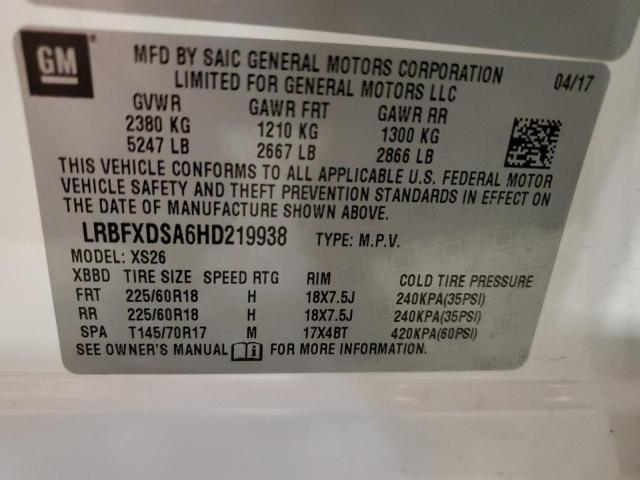 LRBFXDSA6HD219938 - 2017 BUICK ENVISION ESSENCE Ağ foto 14