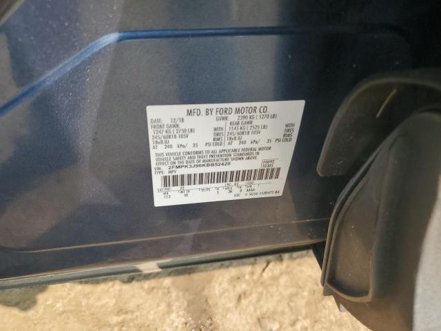 2FMPK3J96KBB52420 - 2019 FORD EDGE SEL Blau Foto 13