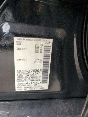 1N4AL3AP9JC475404 - 2018 NISSAN ALTIMA 2.5 黑色 照片 12