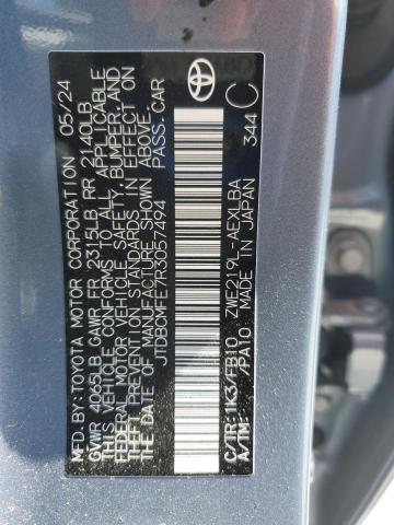 JTDBCMFE7R3057494 - 2024 TOYOTA COROLLA LE Mavi foto 12