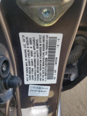 19XFC1F77LE013366 - 2020 HONDA CIVIC EXL 石墨色 照片 12