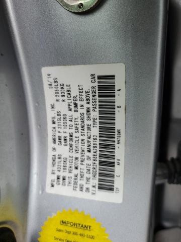 1HGCR2F86EA298763 - 2014 HONDA ACCORD EXL SILVER photo 12