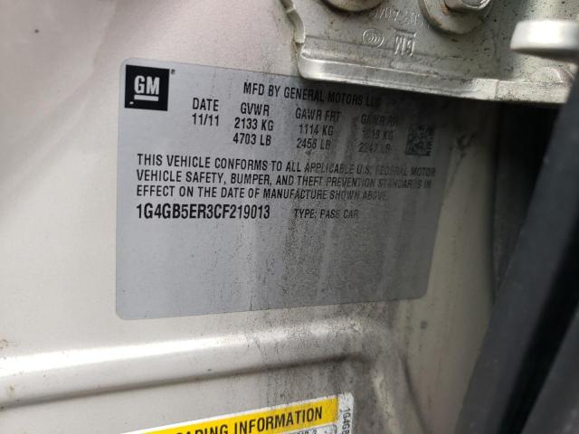 1G4GB5ER3CF219013 - 2012 BUICK LACROSSE CONVENIENCE BEIGE photo 12