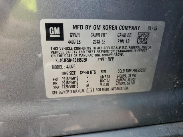 KL4CJFSB4FB195930 - 2015 BUICK ENCORE CONVENIENCE 灰色 照片 13