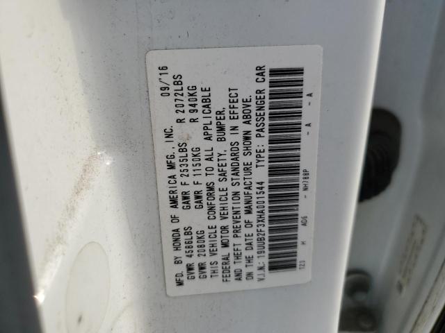 19UUB2F3XHA001544 - 2017 ACURA TLX WHITE photo 12