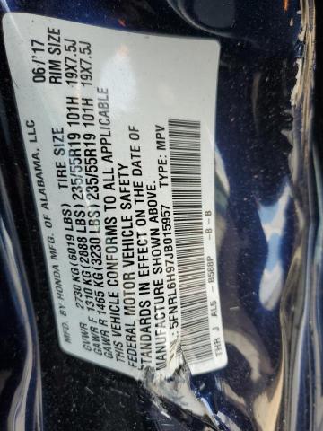 5FNRL6H97JB015957 - 2018 HONDA ODYSSEY ELITE Blau Foto 13