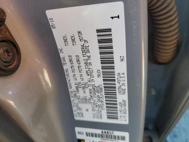 5TFHY5F15JX760071 - 2018 TOYOTA TUNDRA CREWMAX LIMITED SILVER photo 12