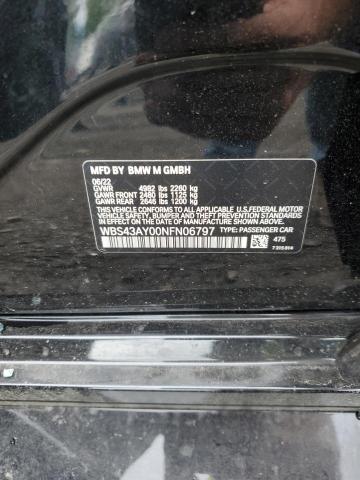 WBS43AY00NFN06797 - 2022 BMW M3 COMPETITION BLACK photo 12