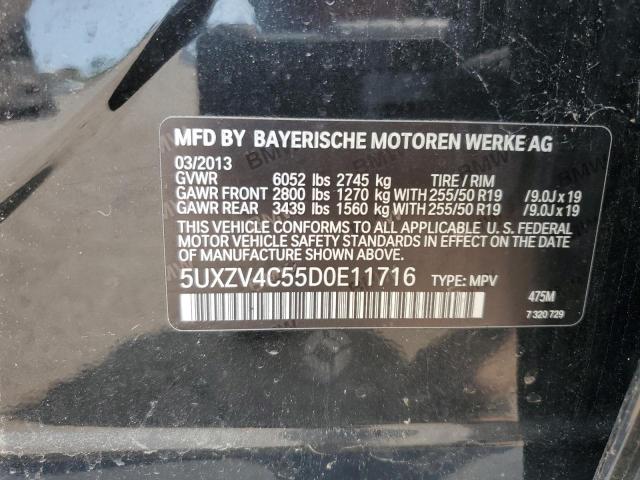 5UXZV4C55D0E11716 - 2013 BMW X5 XDRIVE35I 黑色 照片 13