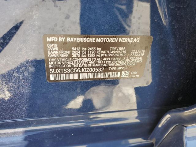 5UXTS3C56J0Z00532 - 2018 BMW X3 XDRIVEM40I BLUE photo 13