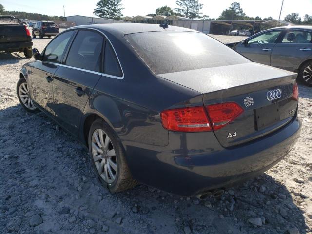 WAUEFAFL4AN004128 - 2010 AUDI A4 PREMIUM PLUS BLUE photo 3