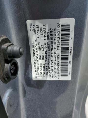 2HGFC4B58JH304063 - 2018 HONDA CIVIC LX SILVER photo 12