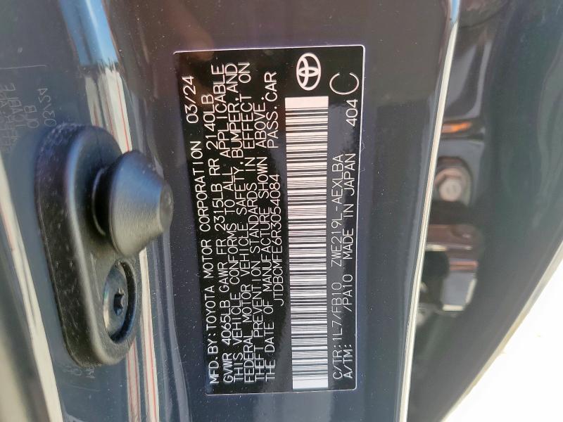 JTDBCMFE6R3054084 - 2024 TOYOTA COROLLA LE GRAY photo 12