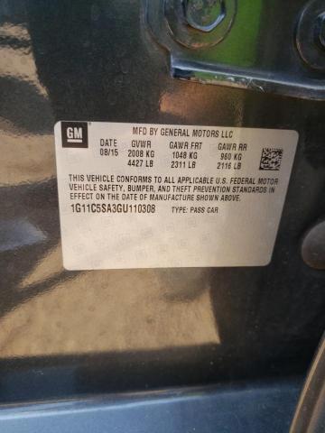 1G11C5SA3GU110308 - 2016 CHEVROLET MALIBU LIM LT 黑色 照片 12