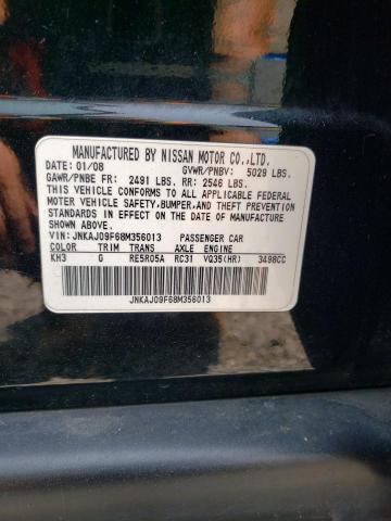 JNKAJ09F68M356013 - 2008 INFINITI EX35 BASE BLACK photo 13