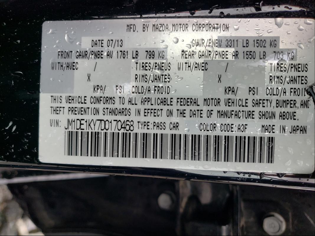 JM1DE1KY7D0170468 - 2013 MAZDA MAZDA2 SPO 黑色 照片 10