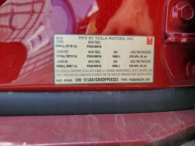 5YJSA1CNXDFP28323 - 2013 TESLA MODEL S BLACK photo 12