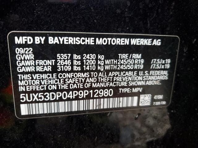 5UX53DP04P9P12980 - 2023 BMW X3 XDRIVE30I BLUE photo 12