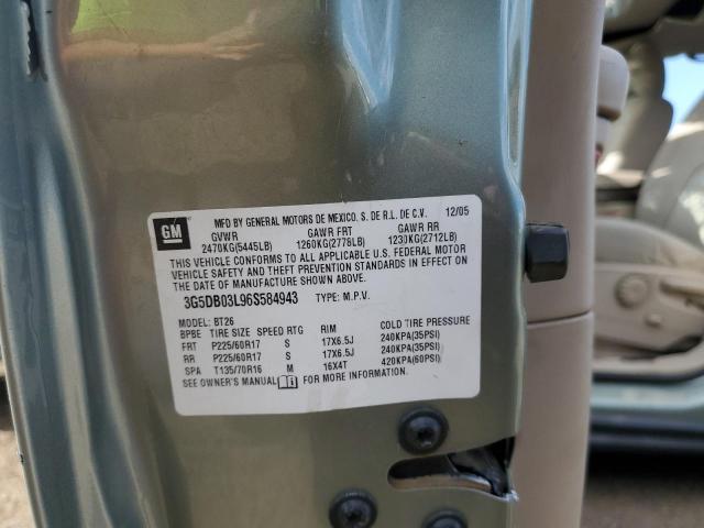 3G5DB03L96S584943 - 2006 BUICK RENDEZVOUS CX GREEN photo 10