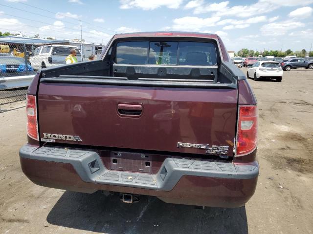 5FPYK1F5XBB003909 - 2011 HONDA RIDGELINE RTL MAROON photo 6