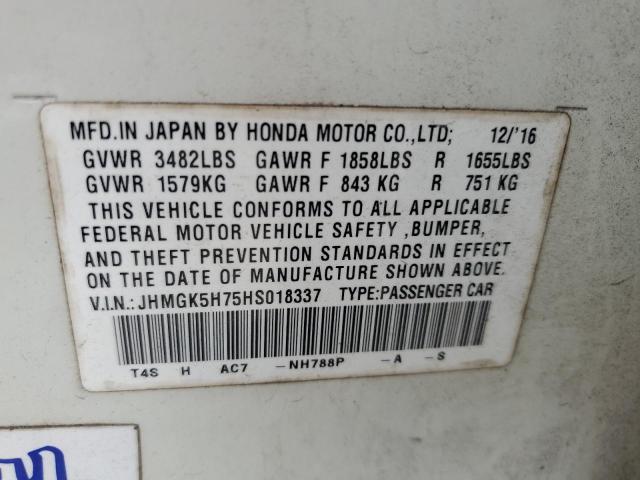 JHMGK5H75HS018337 - 2017 HONDA FIT EX Ağ foto 12