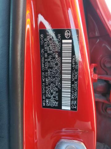 JTDKT903795238555 - 2009 TOYOTA YARIS RED photo 12