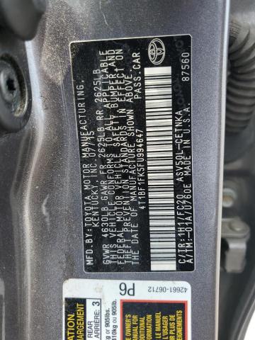 4T1BF1FK5FU994647 - 2015 TOYOTA CAMRY LE CHARCOAL photo 12