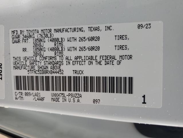 5TFNC5DB8RX044452 - 2024 TOYOTA TUNDRA CREWMAX PLATINUM თეთრი ფოტო 13