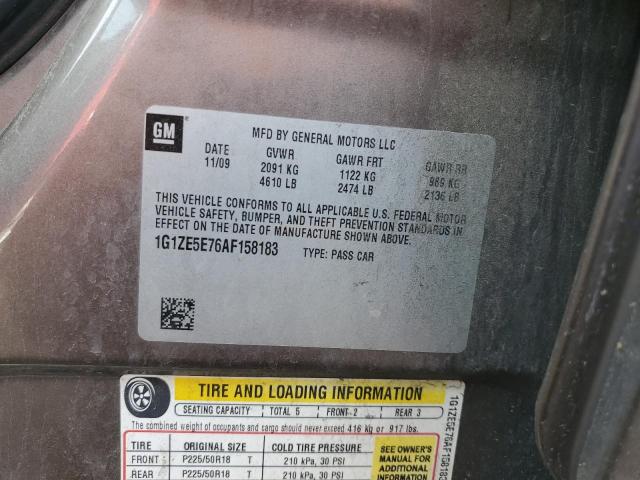 1G1ZE5E76AF158183 - 2010 CHEVROLET MALIBU LTZ თაფლისფერი ფოტო 12