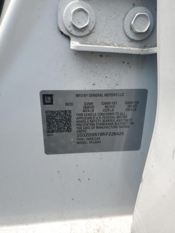 1G1ZD5ST8KF226425 - 2019 CHEVROLET MALIBU LT Белый фото 12