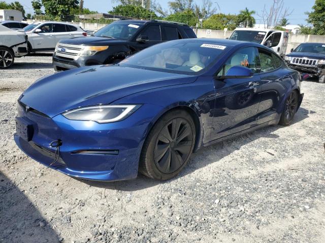 5YJSA1E52NF478574 - 2022 TESLA MODEL S BLUE photo 1