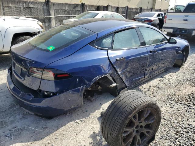 5YJSA1E52NF478574 - 2022 TESLA MODEL S BLUE photo 3