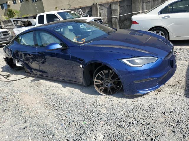 5YJSA1E52NF478574 - 2022 TESLA MODEL S BLUE photo 4