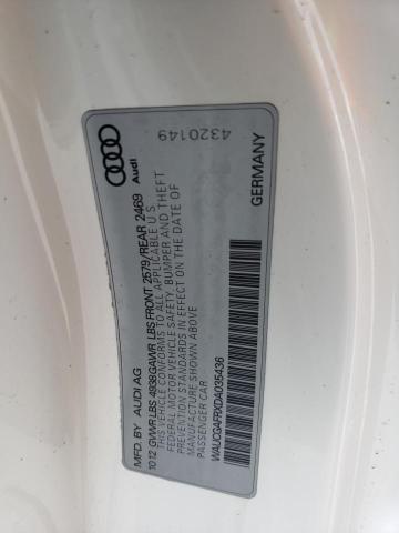 WAUCGAFRXDA035436 - 2013 AUDI S5 PREMIUM PLUS თეთრი ფოტო 12