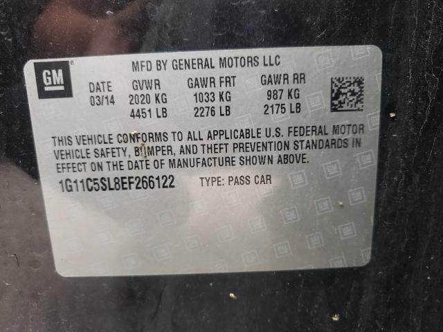 1G11C5SL8EF266122 - 2014 CHEVROLET MALIBU 1LT BLACK photo 10