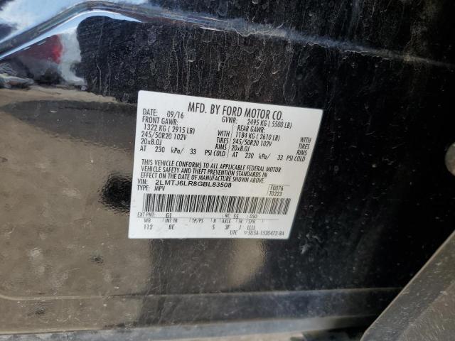 2LMTJ6LR8GBL83508 - 2016 LINCOLN MKX RESERVE შავი ფოტო 12