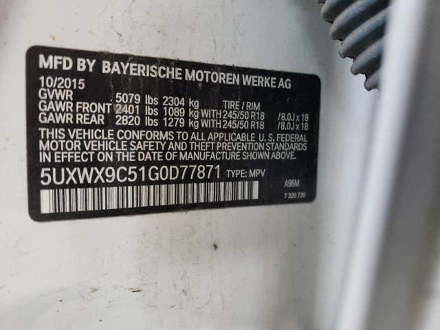 5UXWX9C51G0D77871 - 2016 BMW X3 XDRIVE28I WHITE photo 13