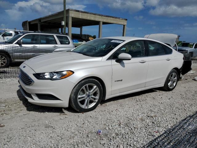 3FA6P0LU8JR113481 - 2018 FORD FUSION SE HYBRID WHITE photo 1