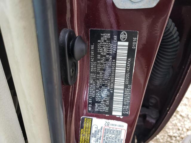 4T1BK36BX6U080854 - 2006 TOYOTA AVALON XL/ XL BURGUNDY photo 13