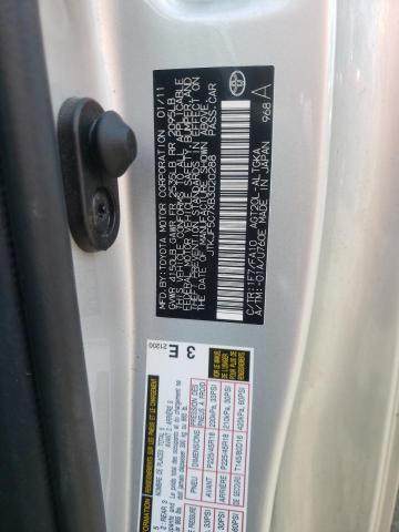 JTKJF5C7XB3020288 - 2011 TOYOTA SCION TC 银色 照片 12