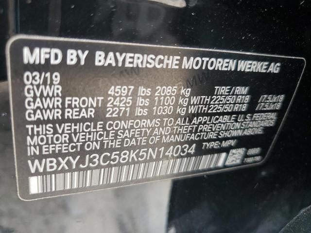 WBXYJ3C58K5N14034 - 2019 BMW X2 SDRIVE28I BLACK photo 13