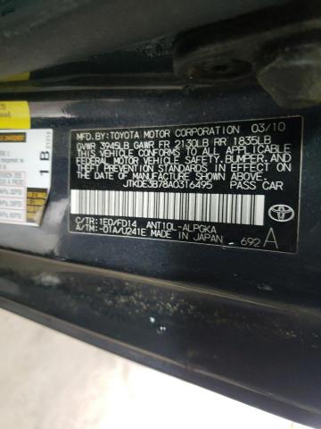 JTKDE3B78A0316495 - 2010 TOYOTA SCION TC 灰色 照片 10