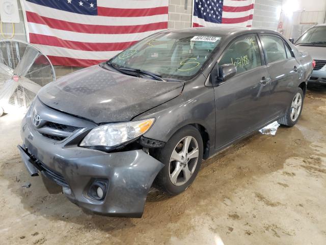 2T1BU4EE0BC658239 - 2011 TOYOTA COROLLA BASE GRAY photo 2