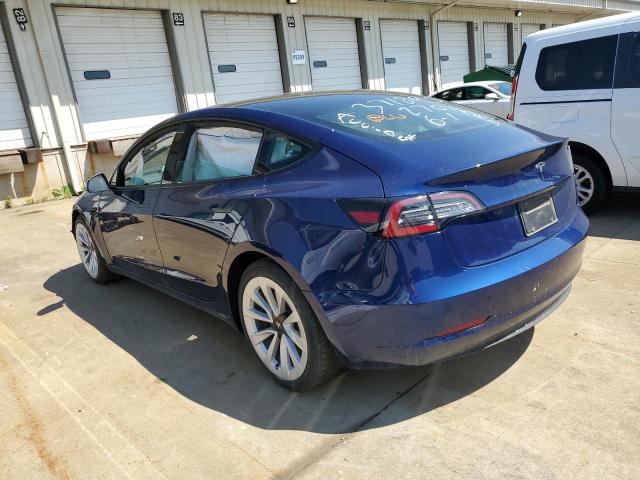 5YJ3E1EA5NF371895 - 2022 TESLA MODEL 3 BLUE photo 2