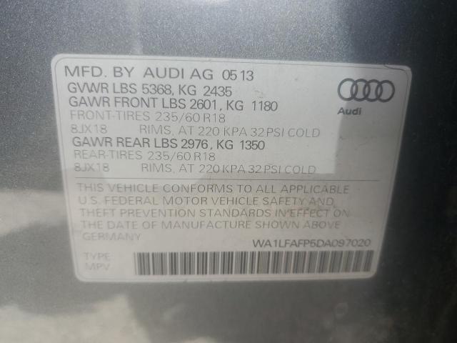 WA1LFAFP5DA097020 - 2013 AUDI Q5 PREMIUM PLUS GRAY photo 13