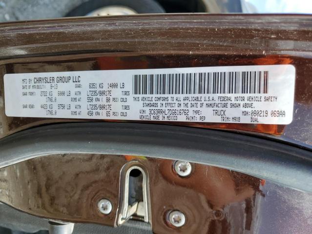 3C63RRHL7DG616762 - 2013 RAM 3500 SLT BURGUNDY photo 12