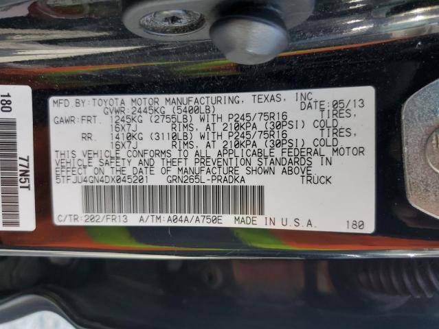 5TFJU4GN4DX045201 - 2013 TOYOTA TACOMA DOUBLE CAB PRERUNNER BLACK photo 12