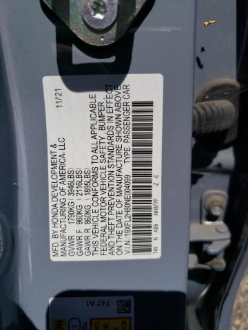 19XFL2H80NE004099 - 2022 HONDA CIVIC SPORT 灰色 照片 12