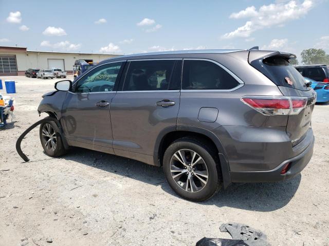 5TDJKRFH7GS229377 - 2016 TOYOTA HIGHLANDER XLE Մոխրագույն լուսանկար 2