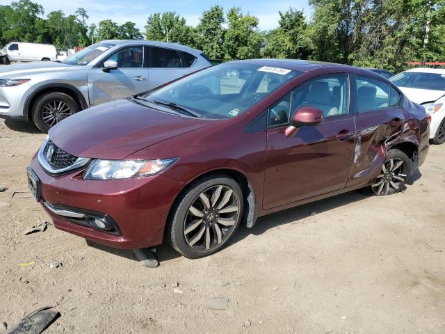 19XFB2F9XFE220221 - 2015 HONDA CIVIC EXL 勃艮第红 照片 1